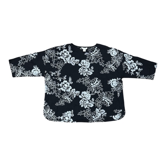Cynthia Rowley Tops - Cynthia Rowley Black and White Floral Blouse